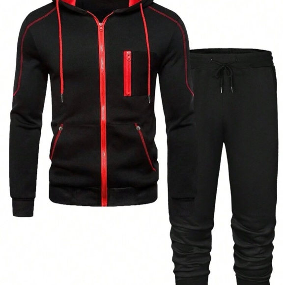 COPY - Men’s Casual Hooded Drawstring Elastic Waist Streetwear Sweatsuit Set *N… - Picture 8 of 11